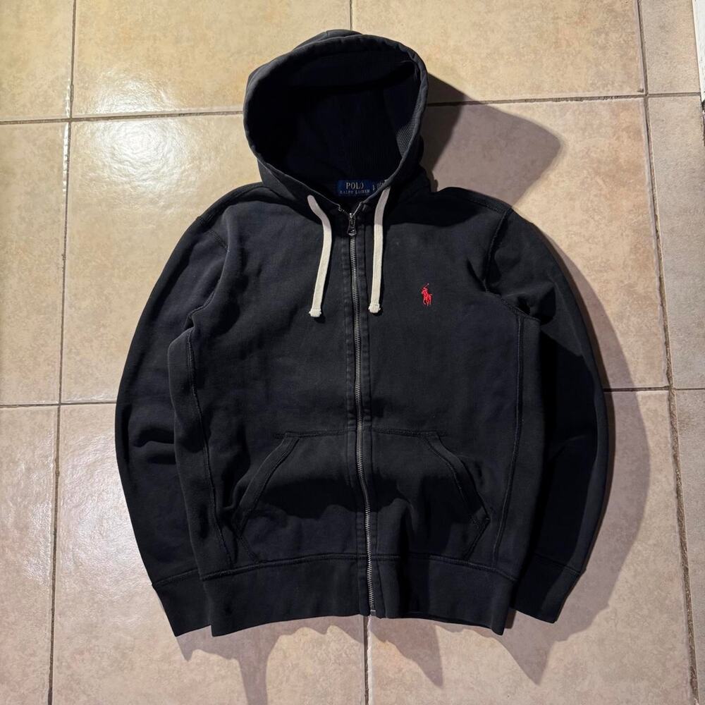 Y2k black polo ralph lauren zip up hoodie Size S in Mens